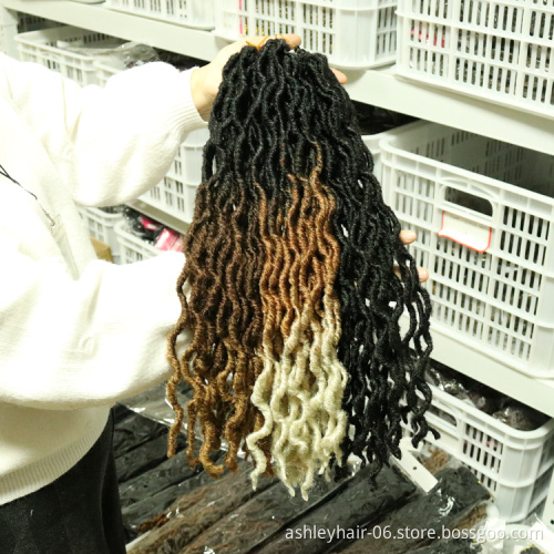 Julianna Extensions Colored Ombre color Goddess Long Crochet Hair Braids Faux Locs Braid Synthetic Hair Gypsy Locs
